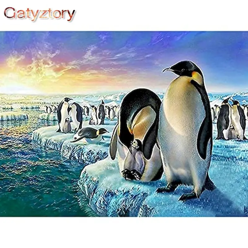 

GATYZTORY Paint By Number Penguin Animals Full Set Pictures Oil Painting By Numbers Rose Drawing An Canvas Home Decoration DIY G