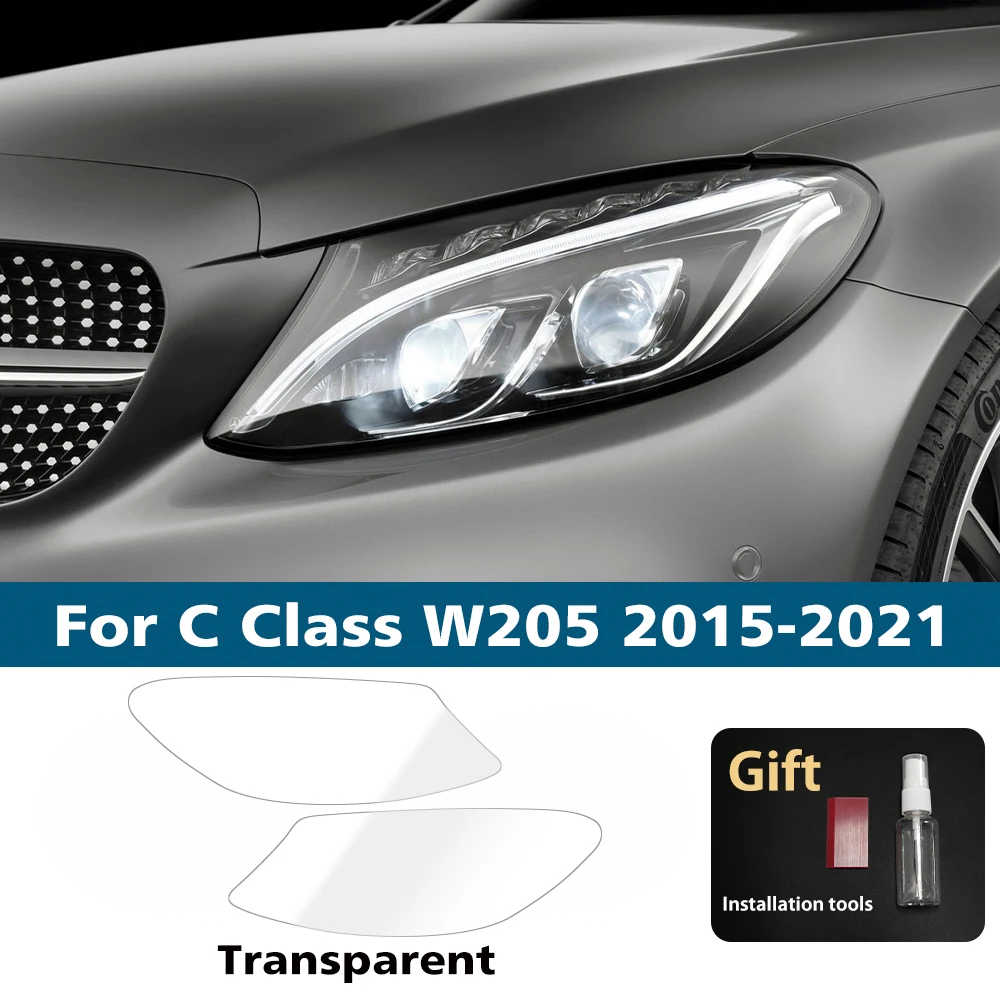

Защитная пленка для фар автомобиля Mercedes-Benz C-класса W205 W206 2015-2025, ТПУ, PPF, дымчато-черная, предварительно вырезанная, виниловая, антицарапийная