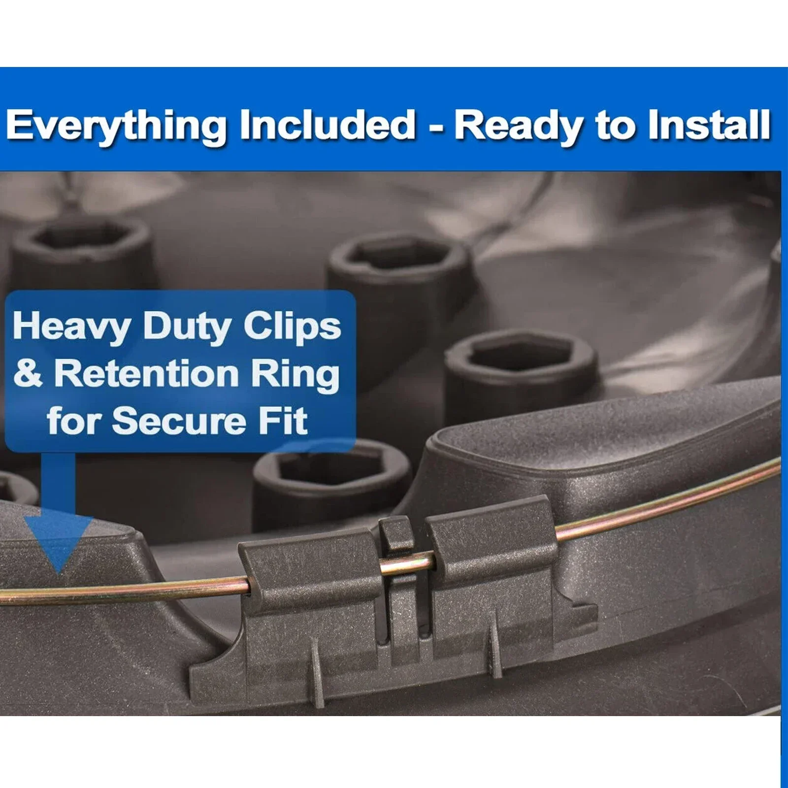 1 шт. для фургона Ford E-Series 1997-2023 серебряный колпак 16 дюймов сверхмощный с защелкой