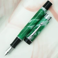 jinhao 100 centennial resin fountain pen green iridium effmbent nib with converter ink pen business office school gift pen