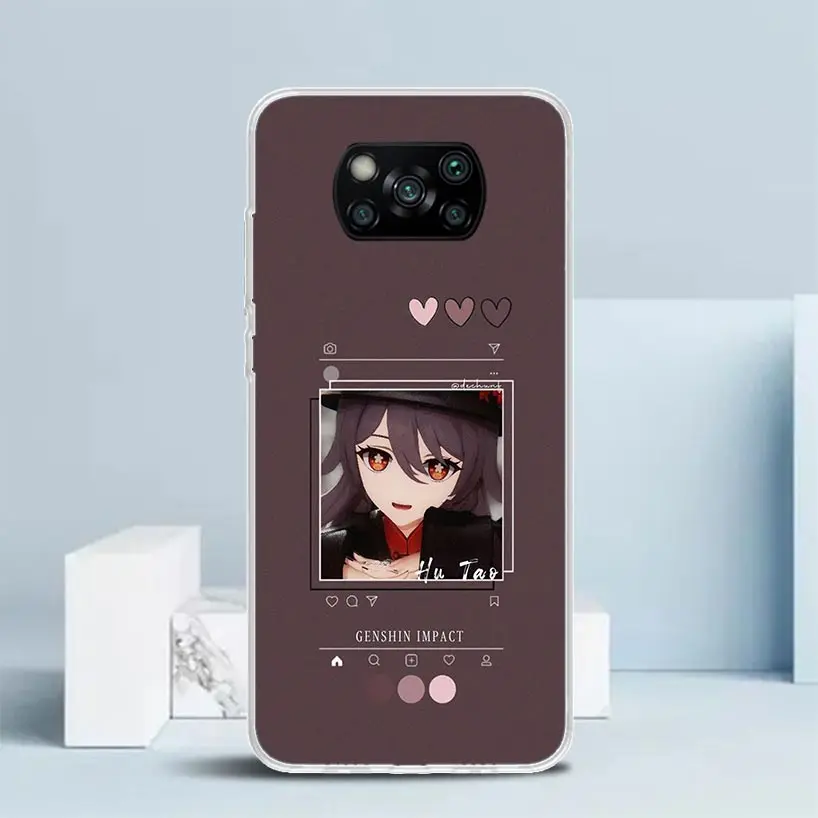 Чехол для телефона Genshin Impact мультяшный Xiaomi Poco X6 X5 X4 X3 Nfc F6 F5 Pro F4 Gt F3 F2 F1 M5S M4 M3 M2 мягкая