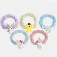kawaii sanrio hair ring hellokittys cinnamoroll pompom purin cartoon cute simple head rope anime sweet headwear girl gift
