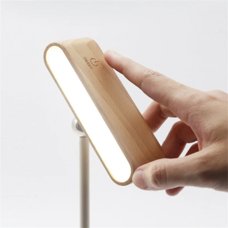 

360° Rotatable Wall Table Lights Wooden Magnetic Dimmable Portable Lights Battery Powered Lamps Rechargeable Night for Reading