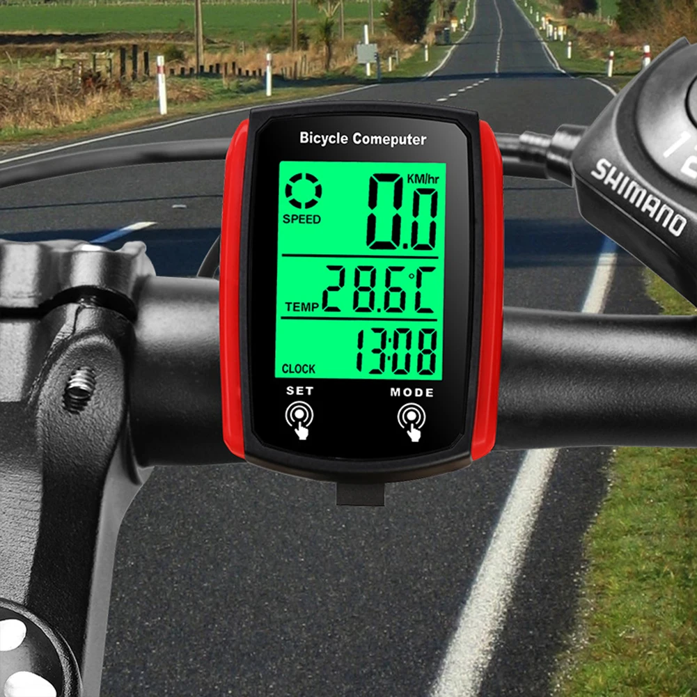 

Waterproof Bicycle Wired Speedometer Bike LCD Computer Speed Odometer English Backlight Bicycle Stopwatch 60x45x20mm