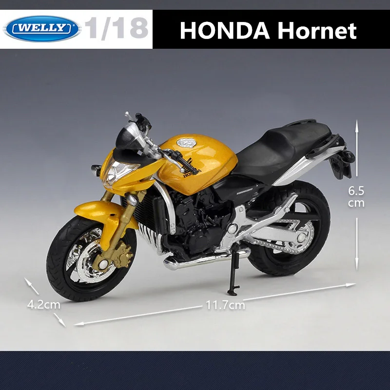 Модель спортивного мотоцикла Welly 1:18 HONDA Hornet из сплава модель литая металлическая