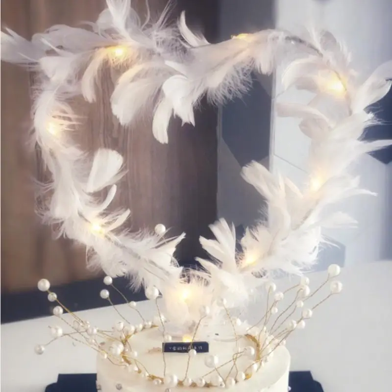 Необычный Топпер для торта в виде перьев счастливая фотографивечерние детской