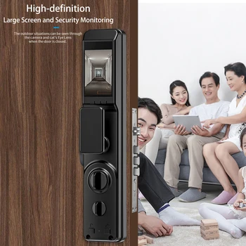 Tuya Wifi Electronic lock biometrics Fingerprint Lock Smart Door Lock Password 3D face recognition Digital Camera El 4