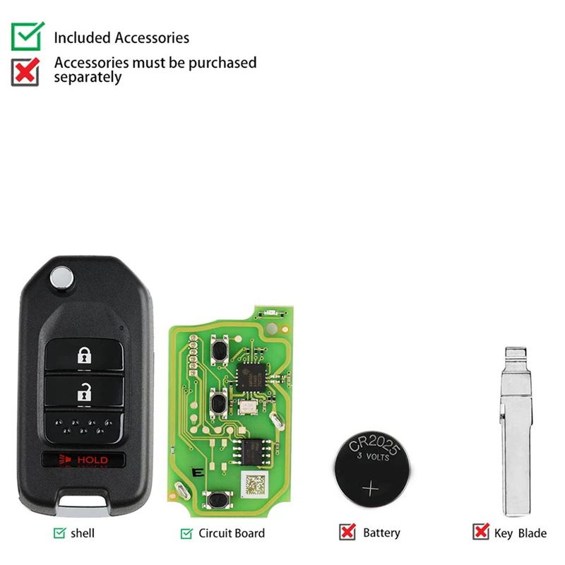 Для Xhorse xjo02en Автомобильный Брелок дистанционного управления с ключом 2 + 1 кнопка