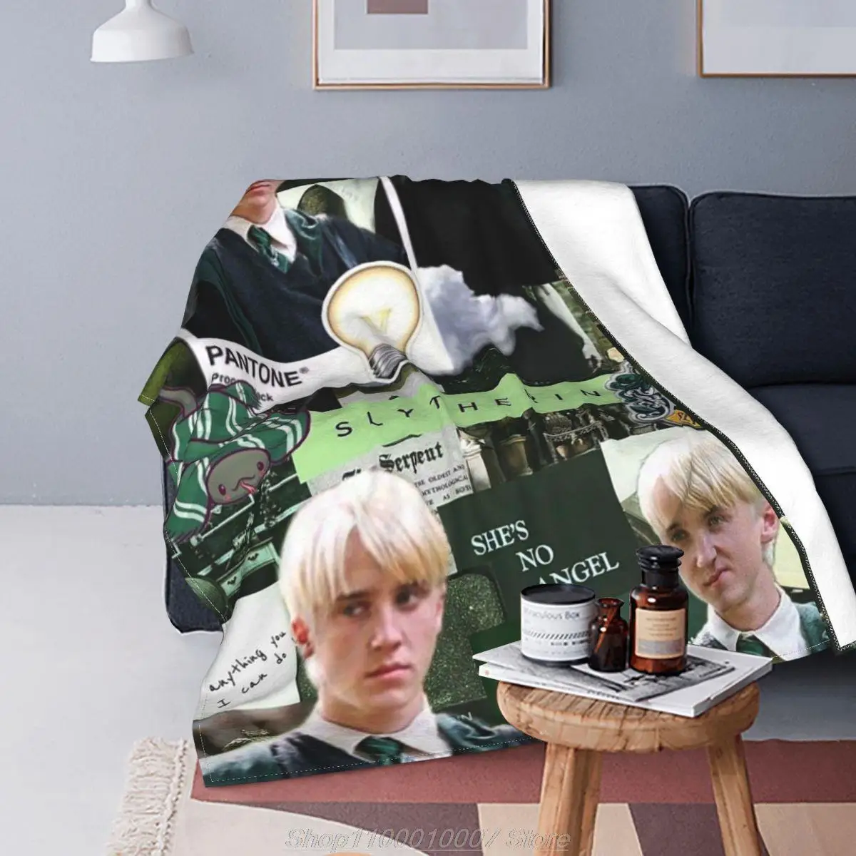 

Draco Malfoy Dementor Flannel Throw Blanket Tom Felton Blankets for Bedding Bedroom Super Soft Plush Thin Quilt