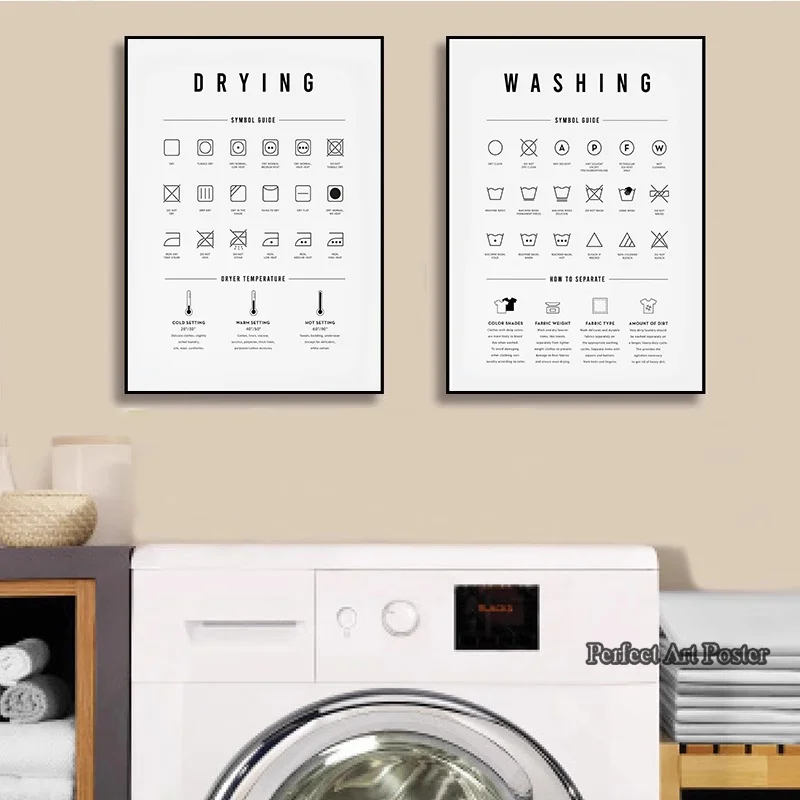 Стирка для сушки стен декор стирка символы руководство Художественная Картина