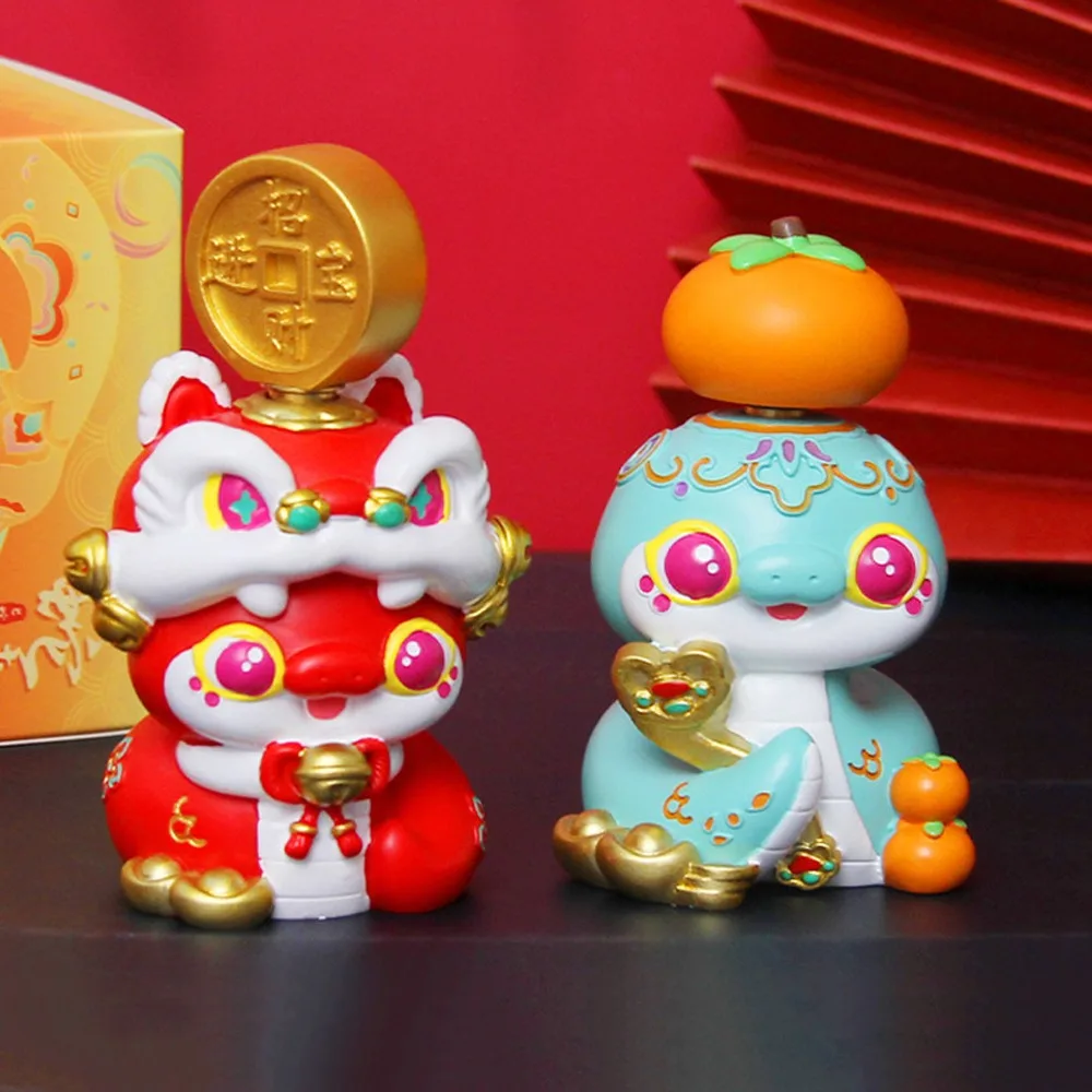 Модель мультяшной змеи фигурки куклы-талисмана Змеиный год миниатюрная фигурка