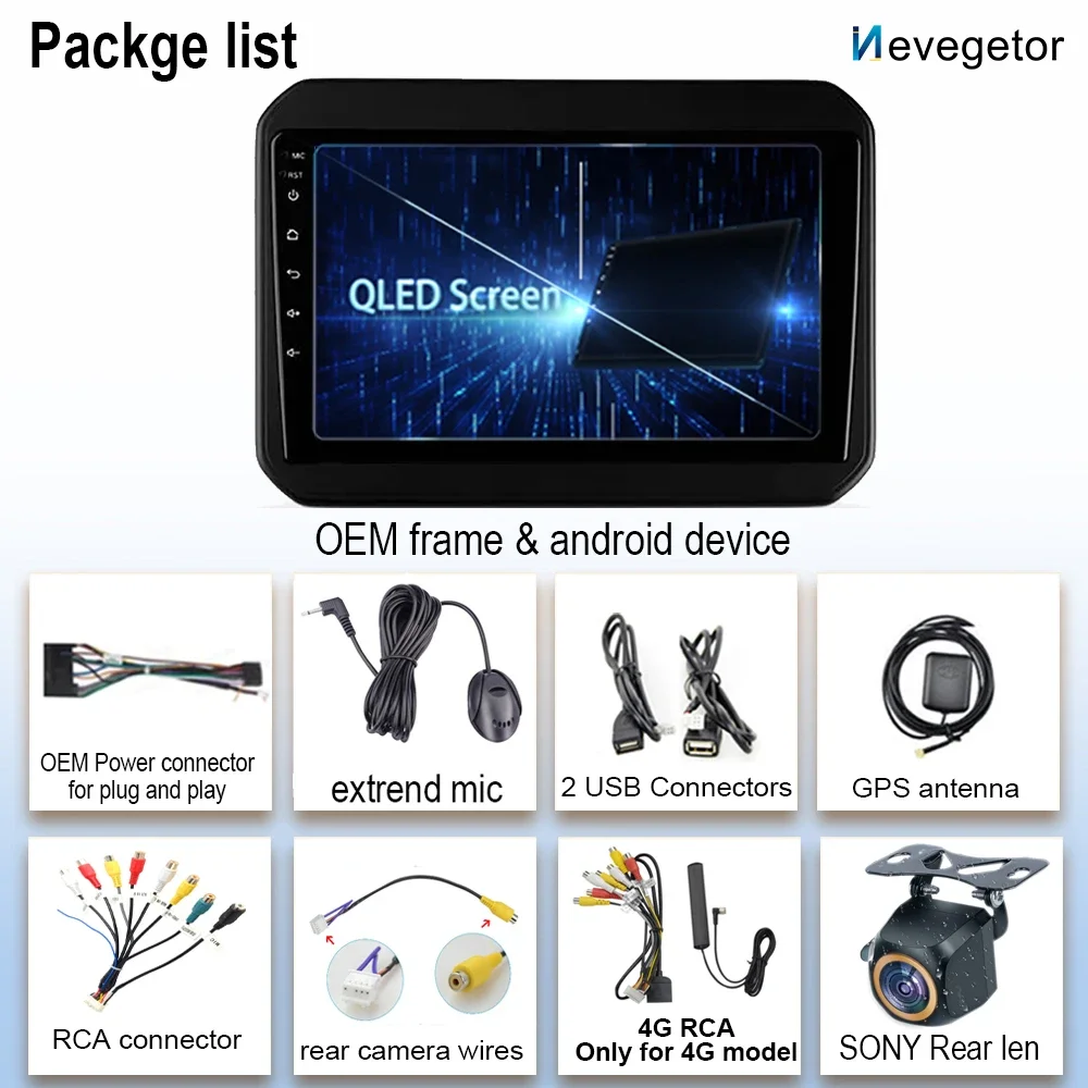 Беспроводной Carplay для Suzuki Ignis 2016-2020 Android 13 авто радио мультимедийный видеоплеер 5G