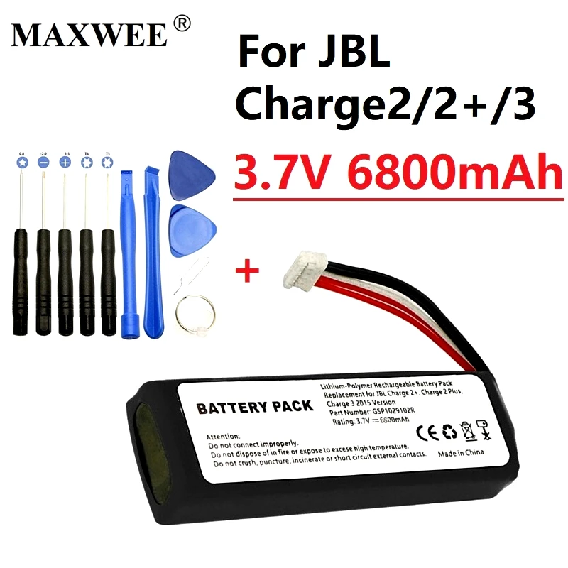 

Аккумулятор GSP1029102A для JBL Charge 3,7 +/3 2015, 6800 в, 2/2 мА · ч