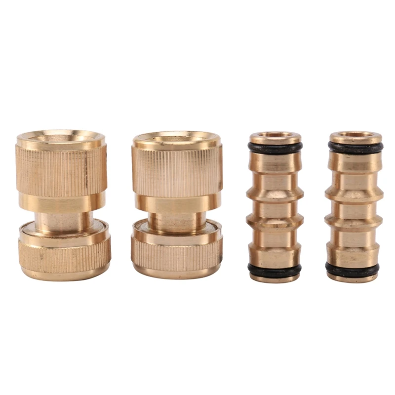 

4 Pack Garden Hose Quick Connector Male Hose End Connector Extender For Join Garden 1/2 Inch Hose Pipe Tube