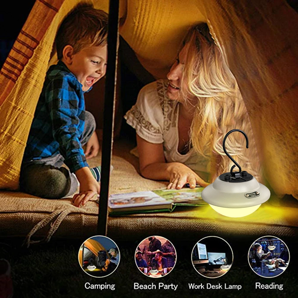 

2W LED Lanterns Waterproof 130lm Outdoor Tent Hiking Hanging Camping Light USB Rechargeable 2W Retro Lamp Emergency work Lights