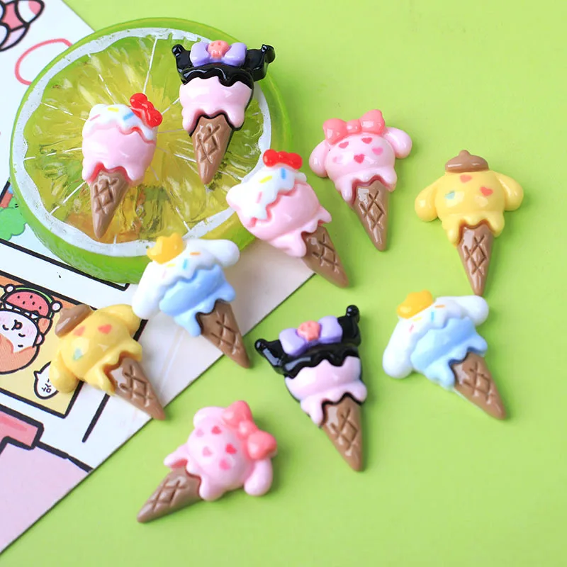 10 шт. новая милая яркая поверхность мультяшное животное мороженое смола альбом