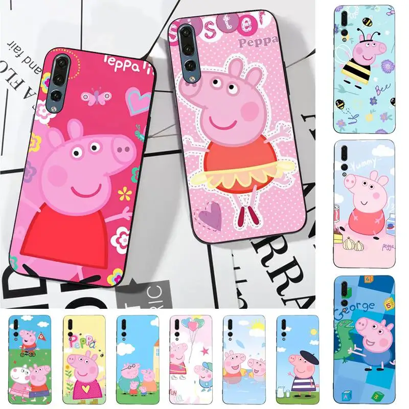 

MINISO P-PEPPA PIG Phone Case for Huawei P30 40 20 10 8 9 lite pro plus Psmart2019