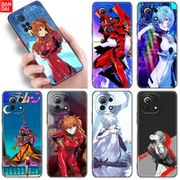 anime asuka rei ayanami phone case for xiaomi mi 11 lite ne 11i 11t a3 a2 a1 10t poco x3 nfc gt f3 m3 m4 x4 pro 5g black cover