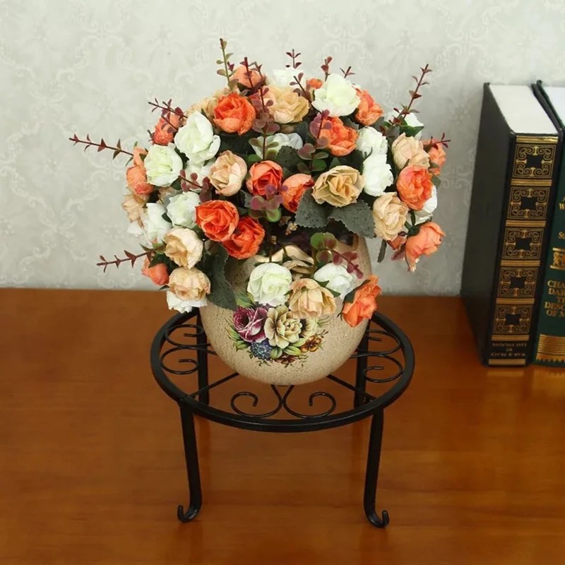 

European-style Wrought Iron Flower Stand Green Dill Multi-layer Simple Livingroom Indoor Office Balcony Space-saving Plant Shelf