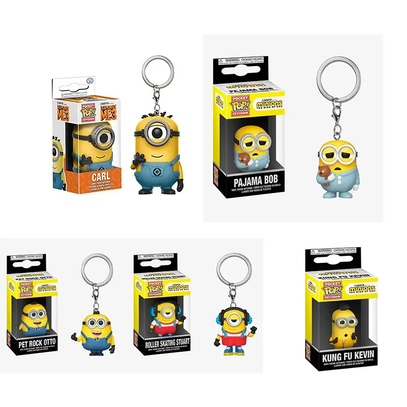 Карманный брелок Funko Minions DESPICABLE ME Carl Agnes Pajama BOB Виниловая фигурка Brinquedos Коллекция
