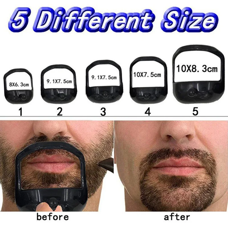 

5PCS Men Shaving Template Shaper Goatee Style Design Beard Mustache Shaping Trimming Tool Creative Convenient Reusable Practical