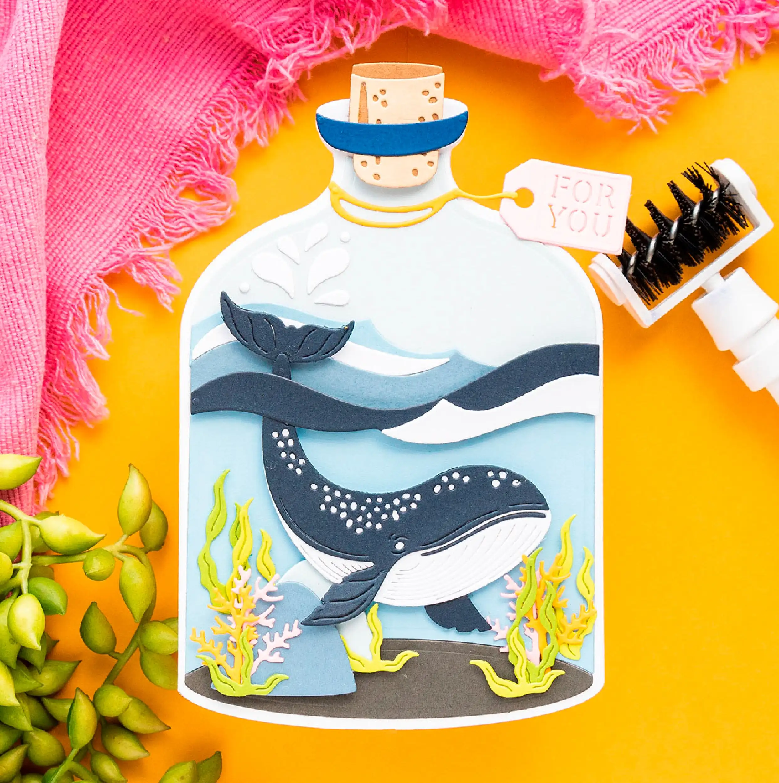 

Whale Bottle Ocean Metal Cutting Dies for Making Card Scrapbook Embossed Paper Album Diy Craft Knife Mould Template Decoration