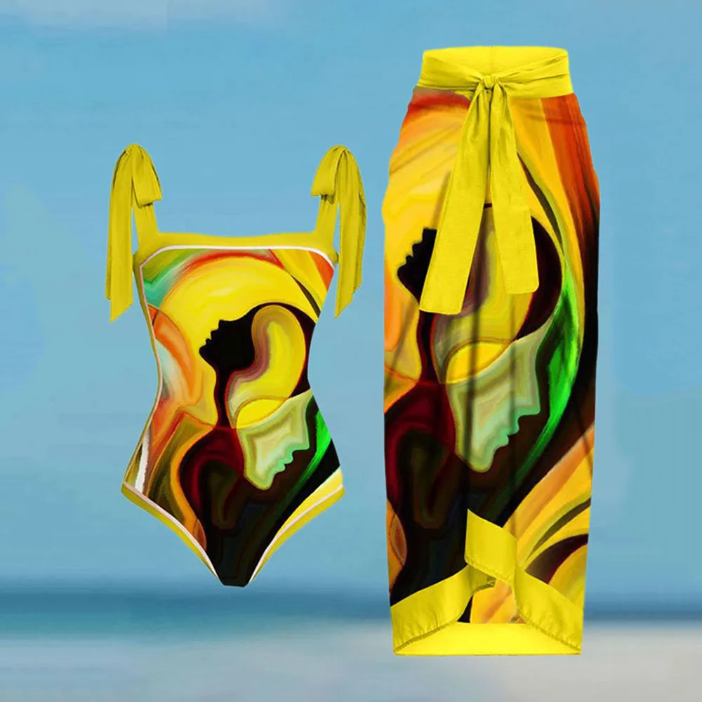 

Винтажный слитный купальник с V-образным вырезом и принтом в виде цветных блоков, праздничное пляжное платье, пикантный женский купальный к...