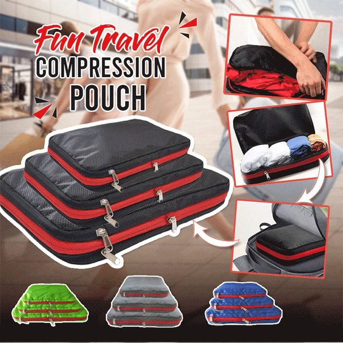 

Fun Travel Compression Pouch Quick Convenient Storage Bag Nylon Double Layer Portable Organizer Bags Sorting Multifunction Bag