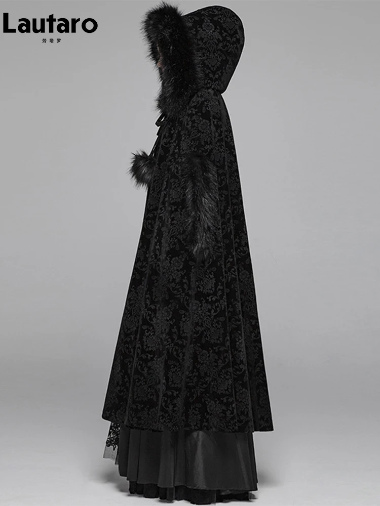 Lautaro Зимняя длинная черная темно-академическая готическая винтажная