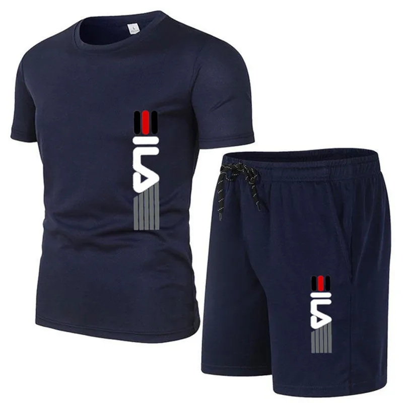 2023 Sportswear Men's Sportswear two-piece T-shirt Short fashion Sportswear Summer Sportswear Large size quick-drying suit
