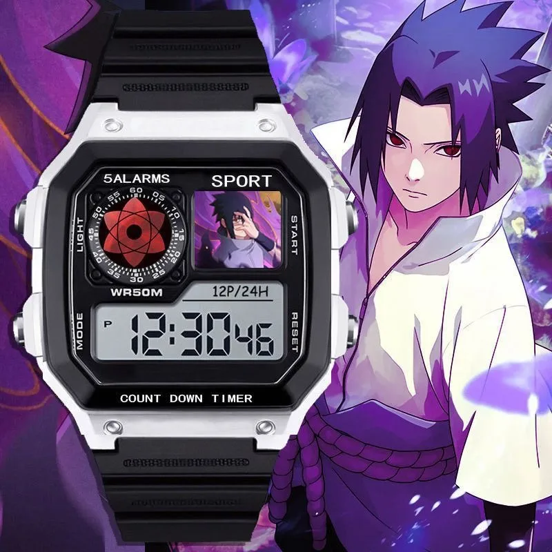 Фото Часы Naruto, милые и модные цифровые наручные часы с мультяшным дизайном и будильником для студентов мужского и женского пола, подарок для друзей №4