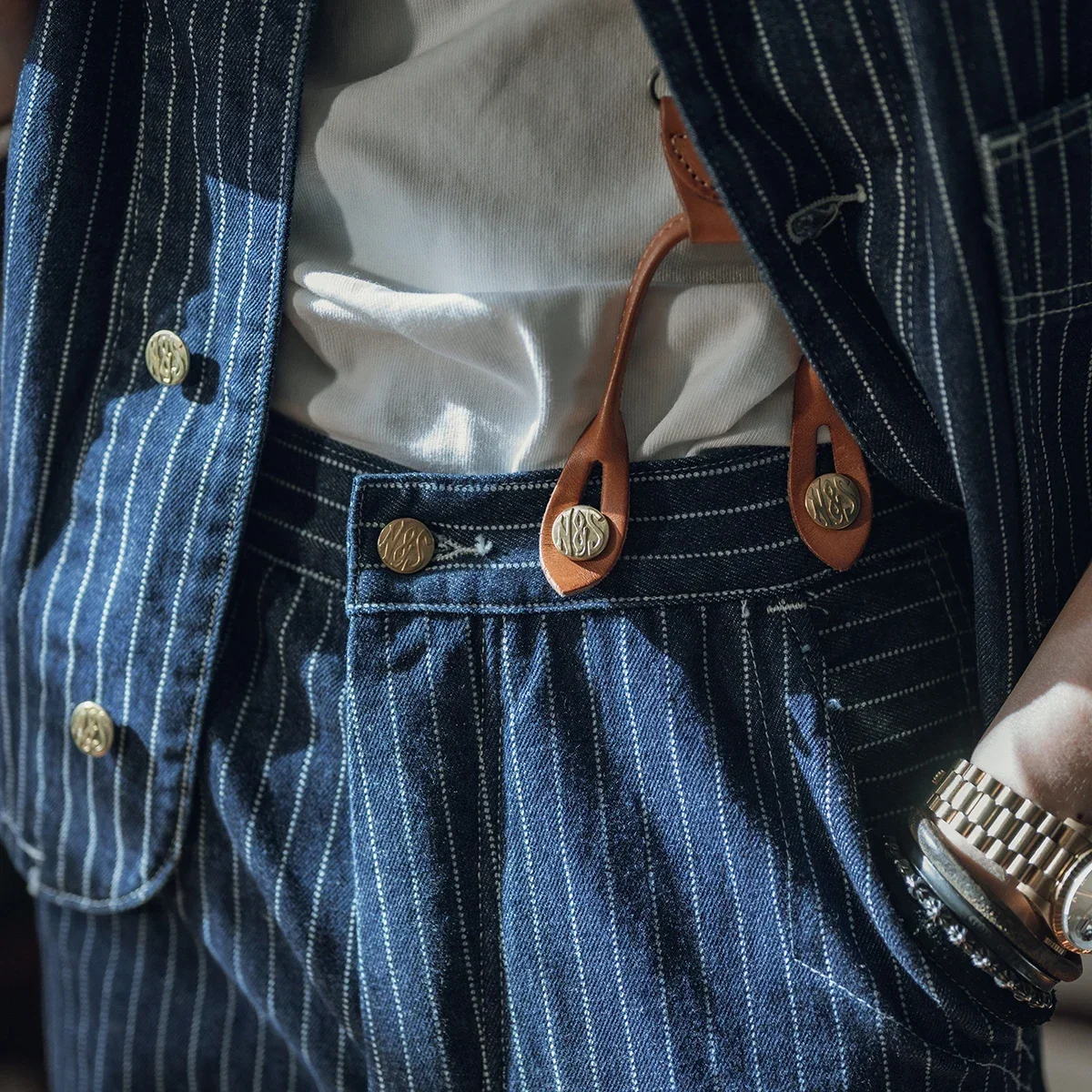 В наличии винтажные мужские джинсы в полоску 1920s