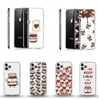 nutella chocolate phone case transparent soft for iphone 12 11 13 7 8 6 s plus x xs xr pro max mini