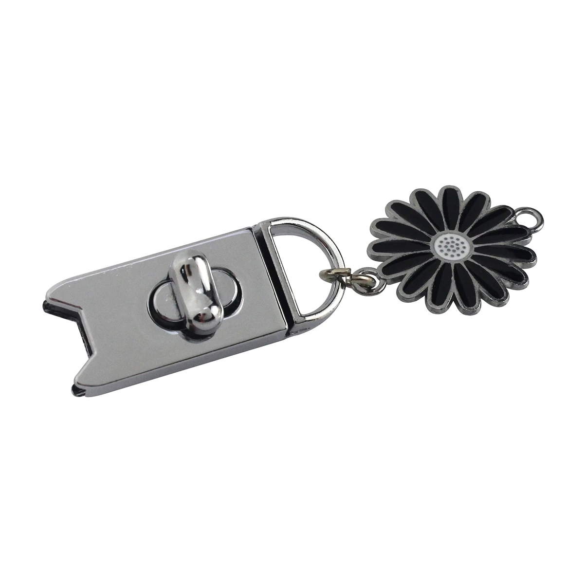

1pcs Metal Long Strip Turn Lock Fashion Twist Lock Clasp with Flower for Bag Handbag Luggage Hardware Leather Craft Accessories