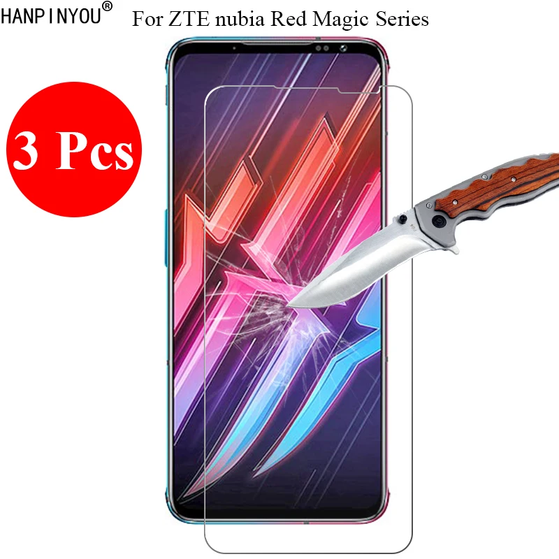 3 Pcs/Lot New 9H 2.5D Tempered Glass Screen Protector For ZTE nubia Red Magic 8 7 7s 6 6S 6R Pro Protective Film + Clean Tools