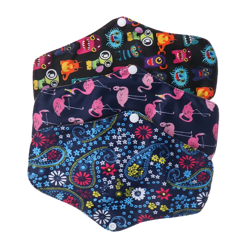 

1Pc 18*25CM Bamboo Charcoal Sanitary Pad Heavy Flow Menstrual Pads Reusable Washable &Waterproof Cloth Pads