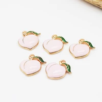 20pcslot peach shape pendant for earrings drop alloy jewelry making findings diy enamel bracelet charms metal alloy