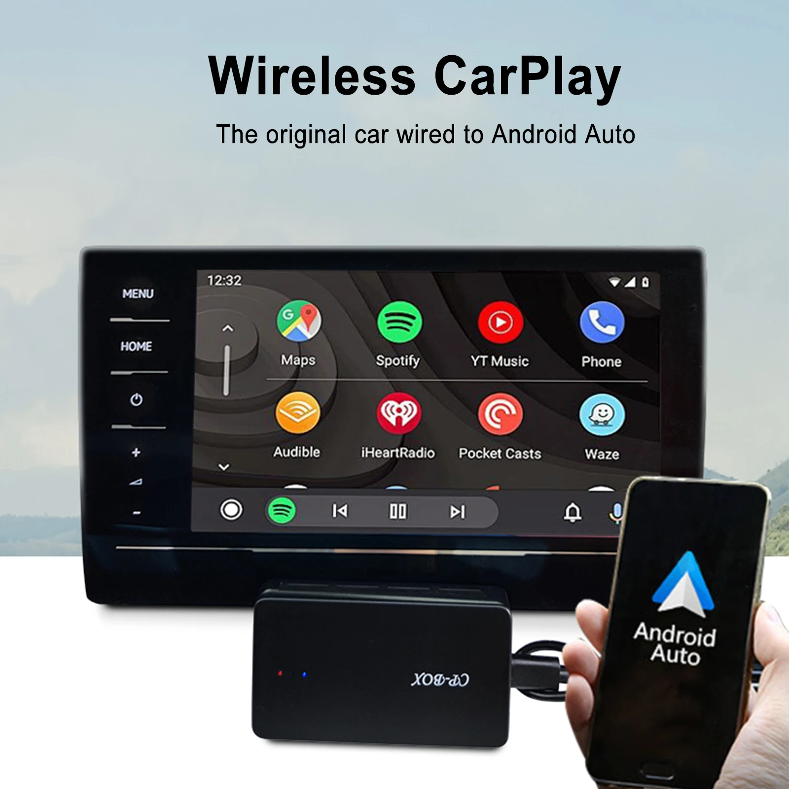 

Car Wireless CarPlay Adapter Support for Android iOS Smartphone Built-in Netflix and Youtube Auto Extended Function Accessories