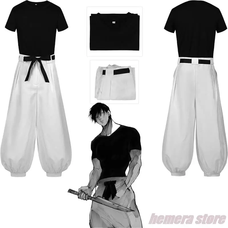 Костюм для косплея из аниме «джутсу», унисекс, топ с коротким рукавом и штаны, униформа для Хэллоуина