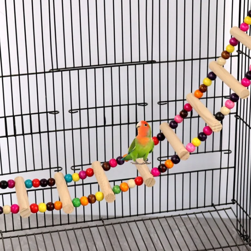 

5/7/8/10 Ladders Multicolor Beads Bridge Parrot Climbing Swing Cute Creative Handmade Parakeet Bite Toy Bird Supplies