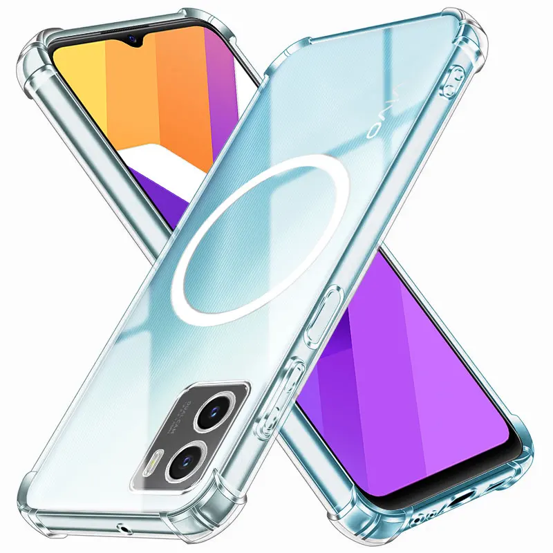 Для Vivo Y15S Y15C V2120 V2147 чехол с магнитной наклейкой противоударный прозрачный мягкий