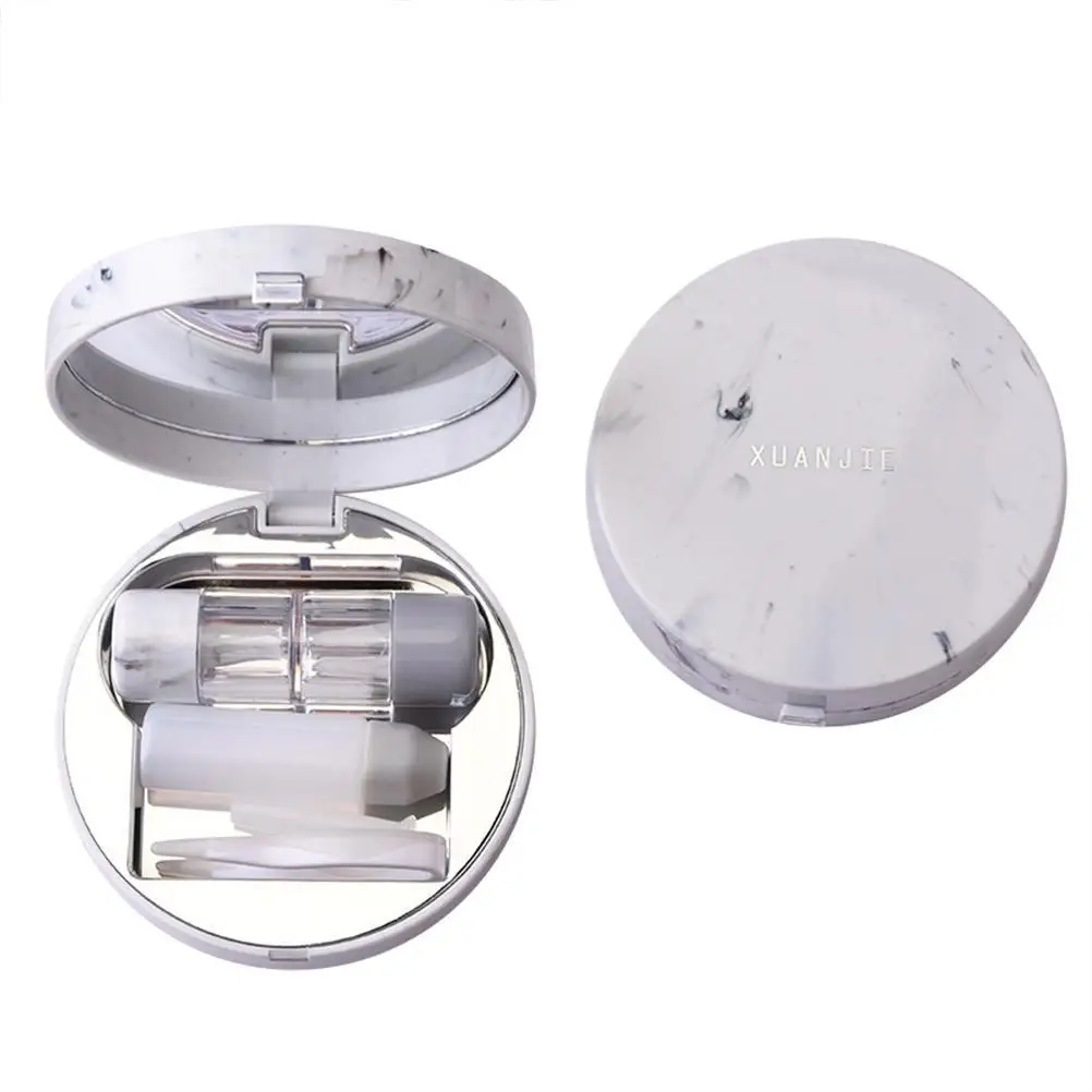 

Contact Lens Case Travel Contact Lens Box with Mirror Tweezers Remover Tool Solution Bottle for Outdoor Office Daily Use