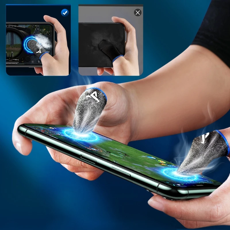 

P9YE Anti-Skid 24 PinGaming Finger Sleeves for Mobile Gaming, Smooth Operation for High-Ranking Players Mobile Game