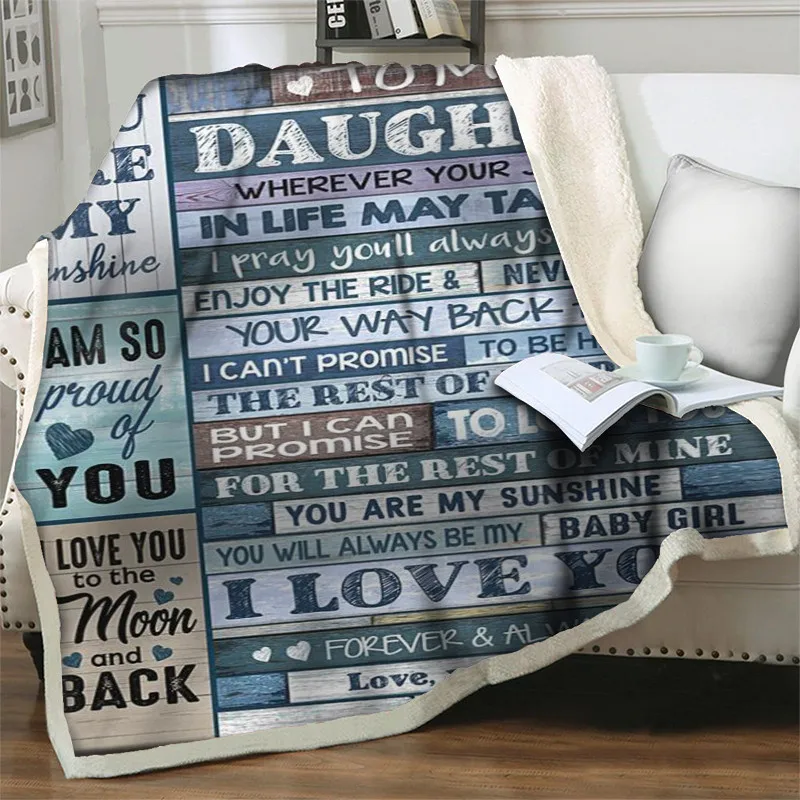 

Письмо моей дочери Экспресс любовь подарок плюшевые Пледы для кровати диван автомобиль мягкое теплое покрывало для путешествий пикника по...