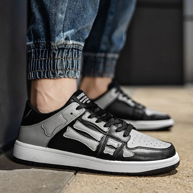 Мужские кроссовки из ПУ кожи Вулканизированная подошва Повседневная дышащая