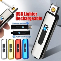 novelty lighter outdoor environmental protection tools usb charging lighter flameless no gas keychain lighter