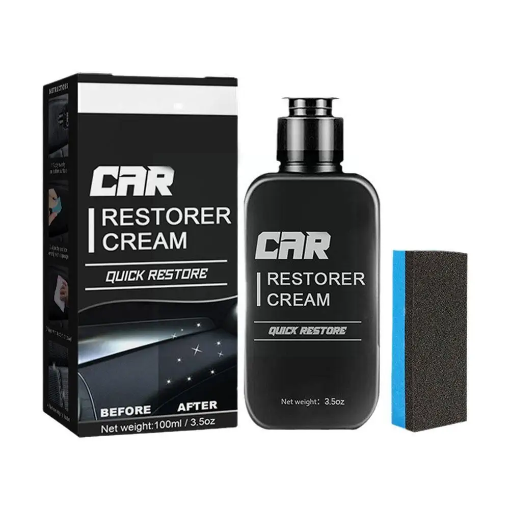 

100ml Plastics Revitalizing Coating Agent Car Refurbishment Agent Interior Agent With Cleaning Cleaning Sponge Automotive Y8M8