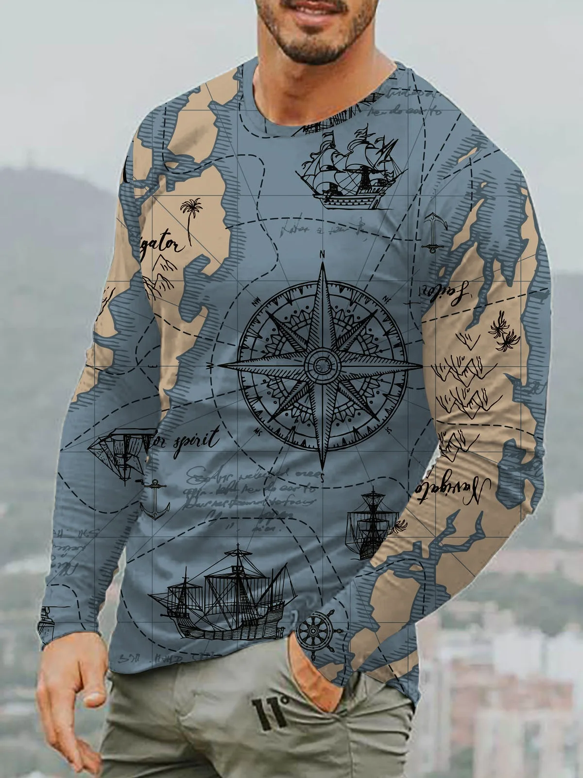 

2022 summer new T-shirt hip-hop series digital 3D printing men's street long-sleeved sports T-shirt top refreshing size M--5XL