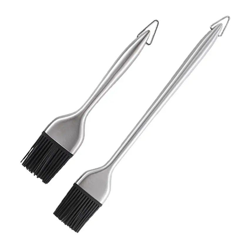 

Кондитерская щетка Basting, щетка для соуса, длинная ручка из нержавеющей стали, запекающая щетка 430, расширенная ручка из стали для масла
