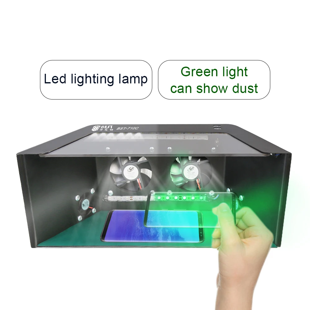 

BST 710C Dust Free Clean Room Air Purification for Phone Refurbishment and Repair Negative Ion Double Lamp Dustproof Workbench